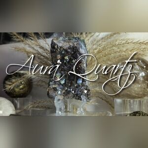 Aura Quartz Electroplated Amethyst Crystal Cluster